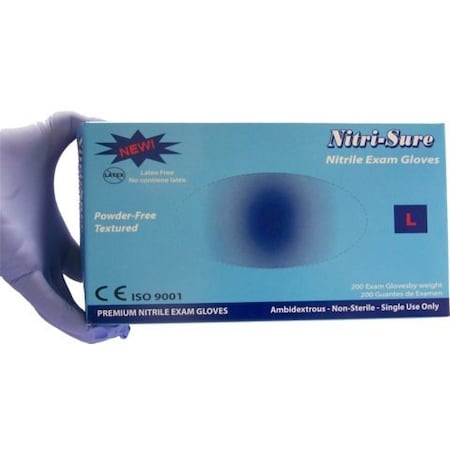 Aoss Medical Supply Nitri-Sure, Disposable Gloves, Nitrile, XS, 200 PK, Blue 109-5-BX